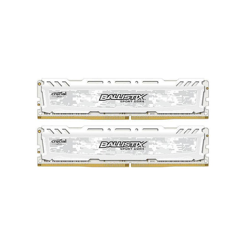 16GB (2x8GB) Ballistix Sport LT Weiss DDR4-3000 CL15 (15-16-16) RAM Kit