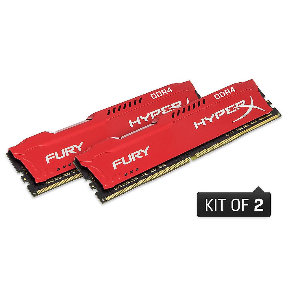 16GB (2x8GB) HyperX Fury rot DDR4-2400 CL15 RAM Kit