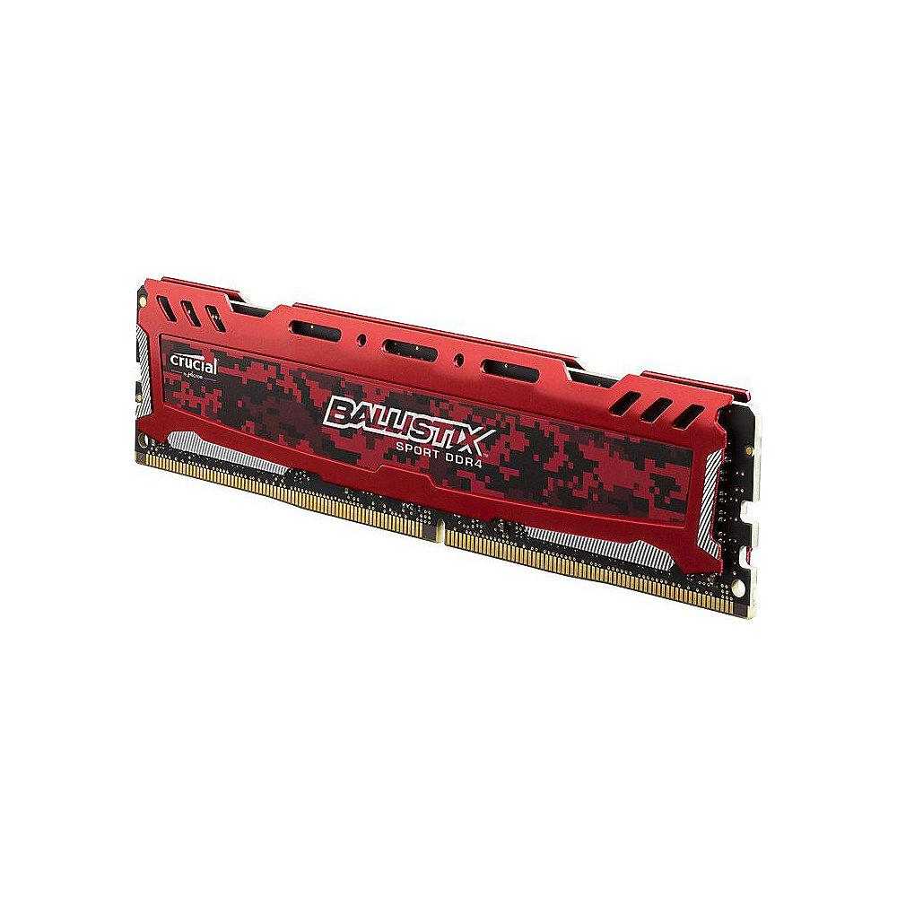 32GB (2x16GB) Ballistix Sport LT Rot DDR4-3000 CL15 (15-16-16) RAM Kit, 32GB, 2x16GB, Ballistix, Sport, LT, Rot, DDR4-3000, CL15, 15-16-16, RAM, Kit