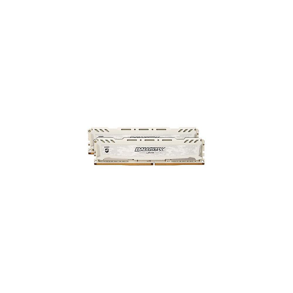 8GB (2x4GB) Ballistix Sport LT Weiss DDR4-2666 CL16 (16-18-18) RAM Kit, 8GB, 2x4GB, Ballistix, Sport, LT, Weiss, DDR4-2666, CL16, 16-18-18, RAM, Kit