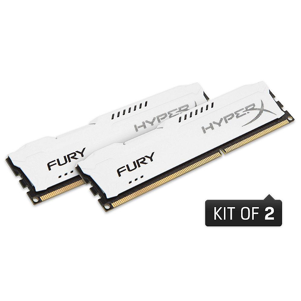 8GB (2x4GB) HyperX Fury weiß DDR3-1600 CL10 RAM Kit, 8GB, 2x4GB, HyperX, Fury, weiß, DDR3-1600, CL10, RAM, Kit