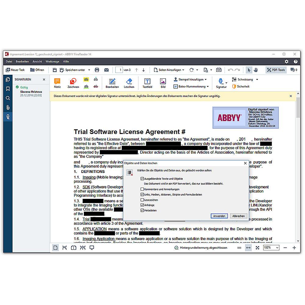 ABBYY FineReader 14 Corporate, 5-10 Named User UPG Liz v.FR11/12 PDF Trf. 3/