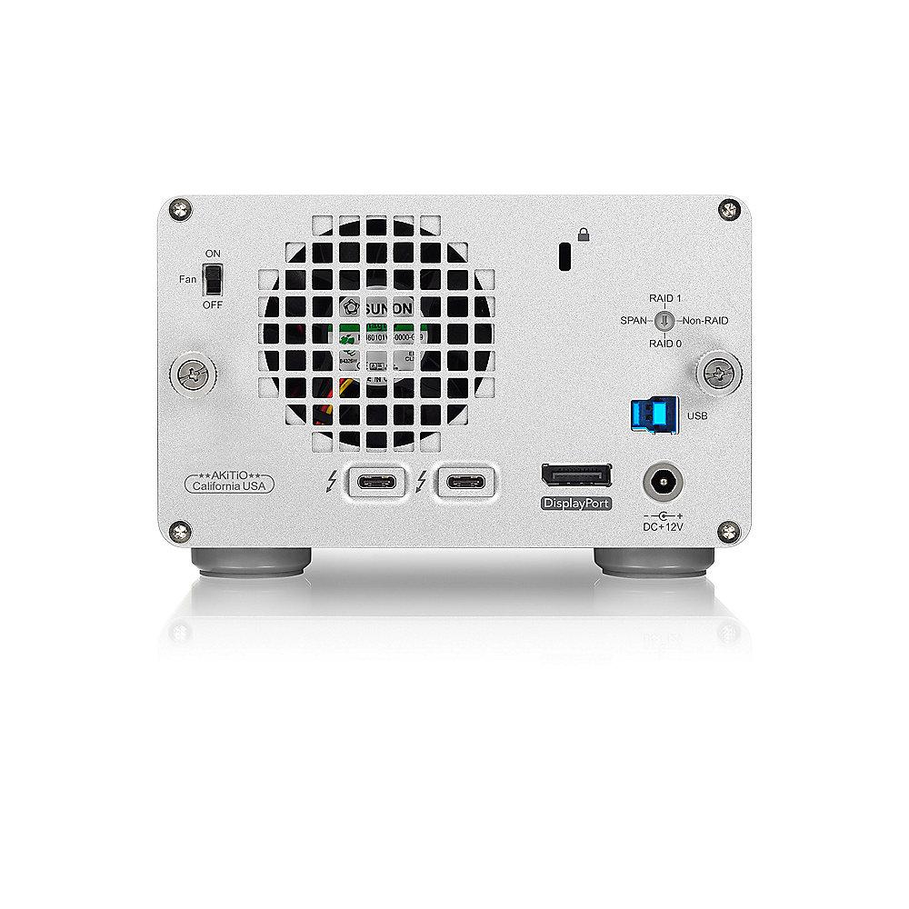 Akitio Thunder3 Duo Pro Tunderbolt 3 Gehäuse für 2,5 Zoll oder 3,5 Zoll SATA