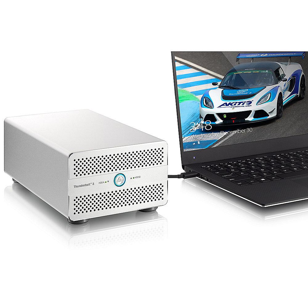Akitio Thunder3 Duo Pro Tunderbolt 3 Gehäuse für 2,5 Zoll oder 3,5 Zoll SATA