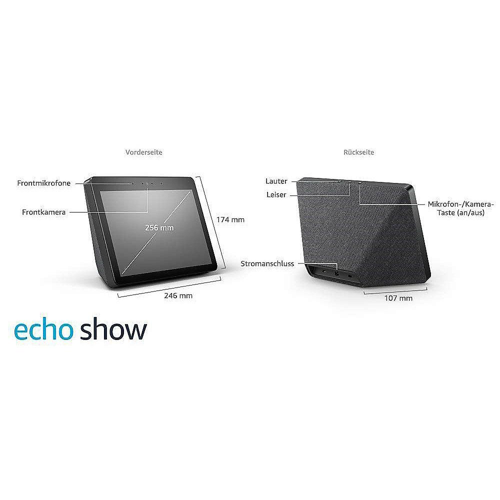 Amazon Echo Show (weiß) Premiumlautsprecher mit brilliantem 10-Zoll-HD-Display