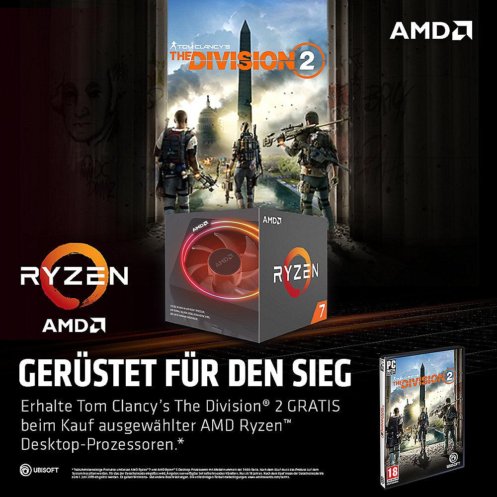 AMD Ryzen R7 2700 (8x 3,2GHz) 20MB Sockel AM4 CPU Boxed (WraithSpire LED Kühler), AMD, Ryzen, R7, 2700, 8x, 3,2GHz, 20MB, Sockel, AM4, CPU, Boxed, WraithSpire, LED, Kühler,