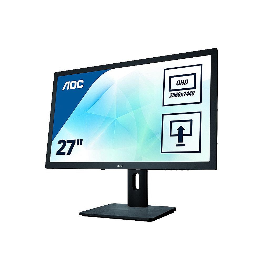 AOC Q2775PQU  68,6cm (27") WQHD Monitor VGA/DVI/HDMI/DP/USB 4ms 200Mio:1 IPS LS