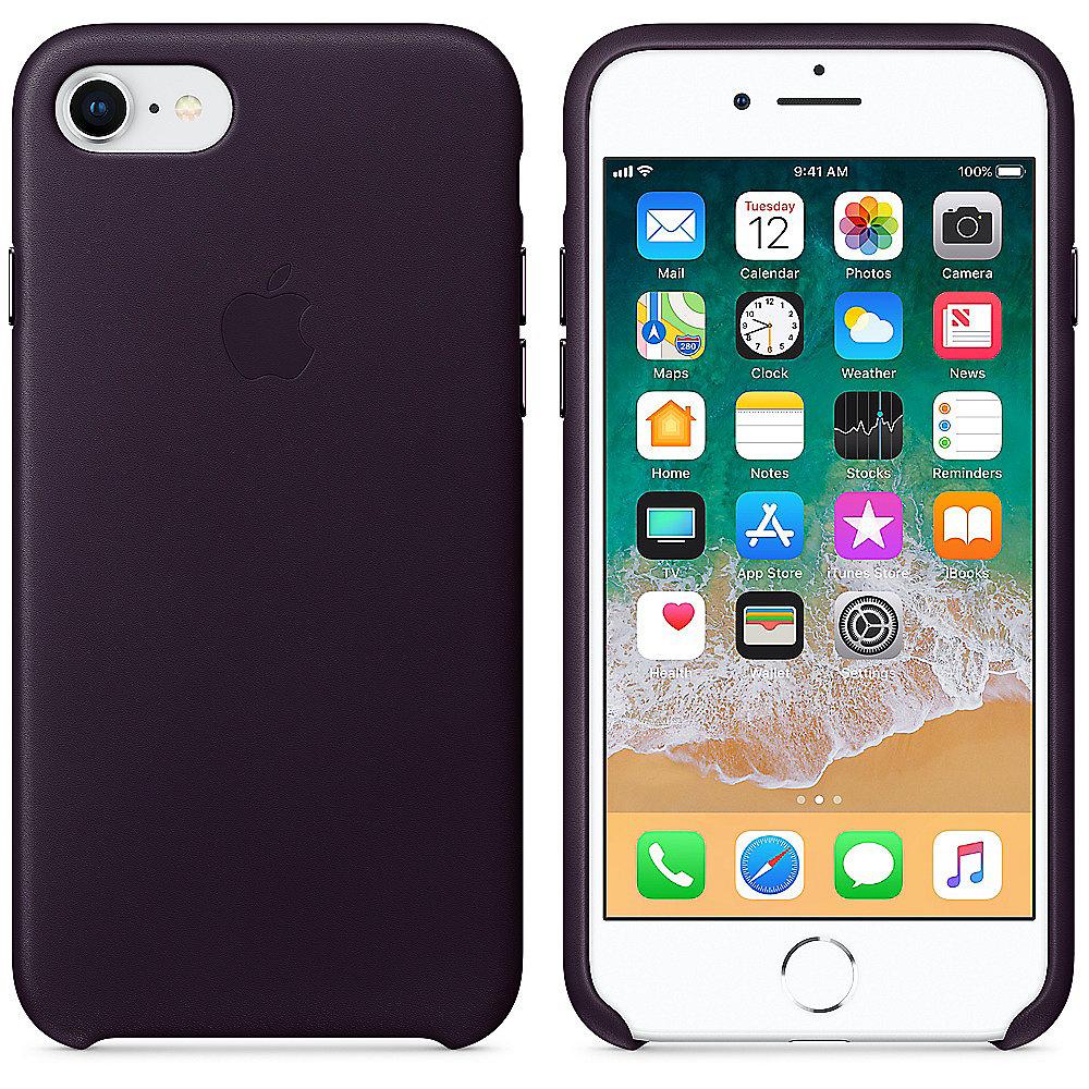 Apple Original iPhone 8 / 7 Leder Case-Dunkelaubergine