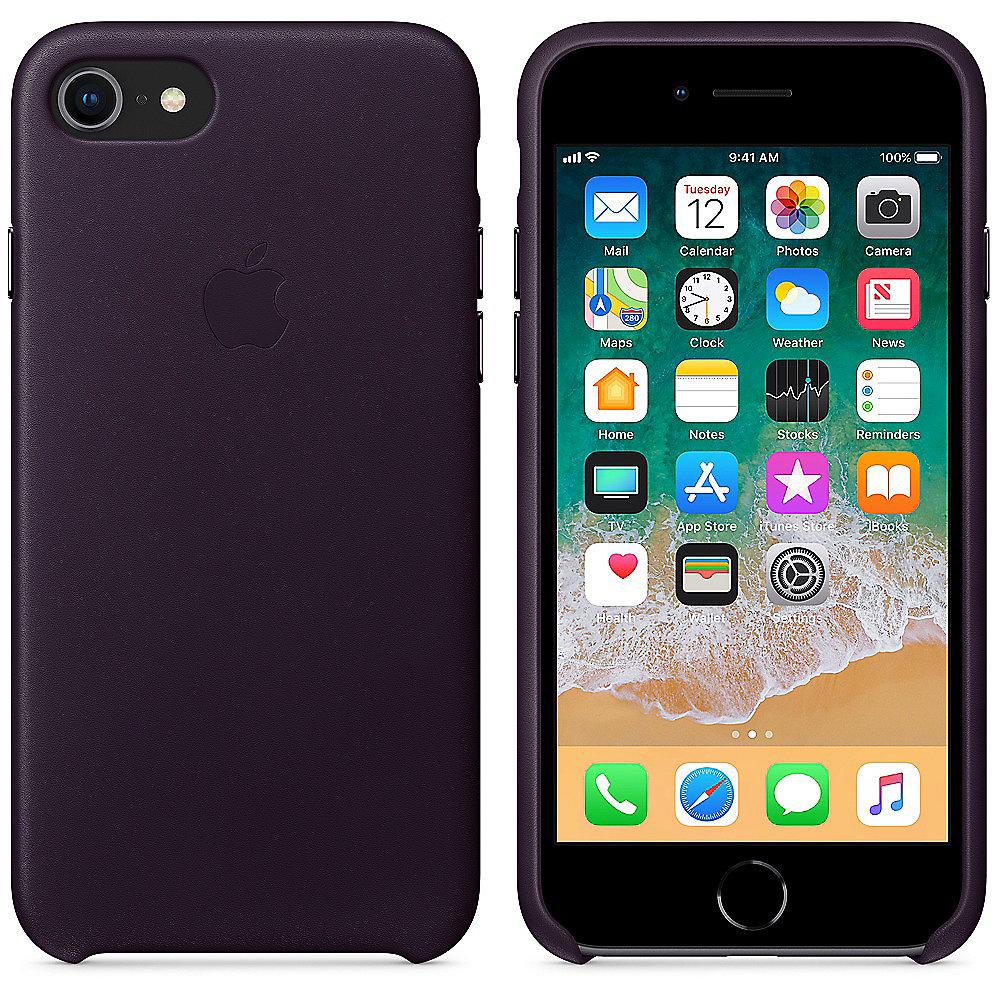 Apple Original iPhone 8 / 7 Leder Case-Dunkelaubergine