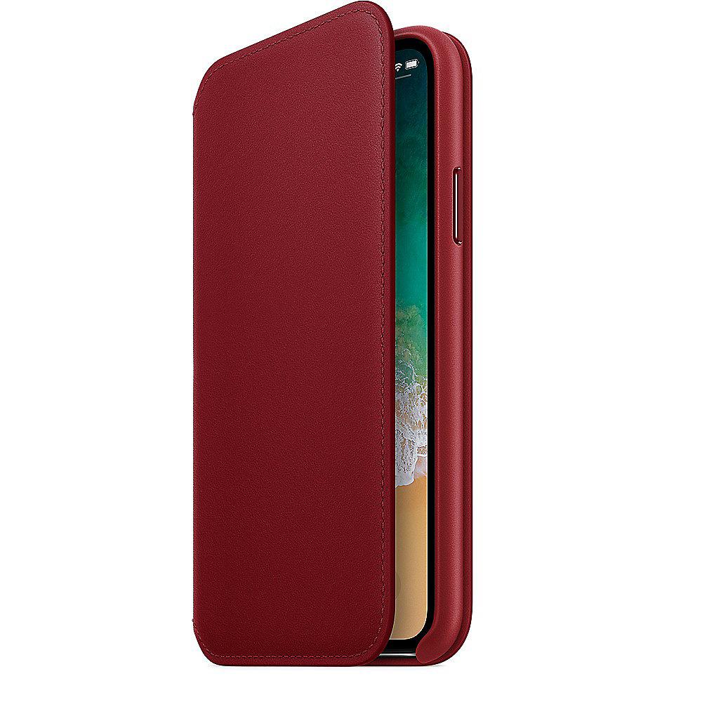 Apple Original iPhone X Leder Folio Case-(PRODUCT)RED