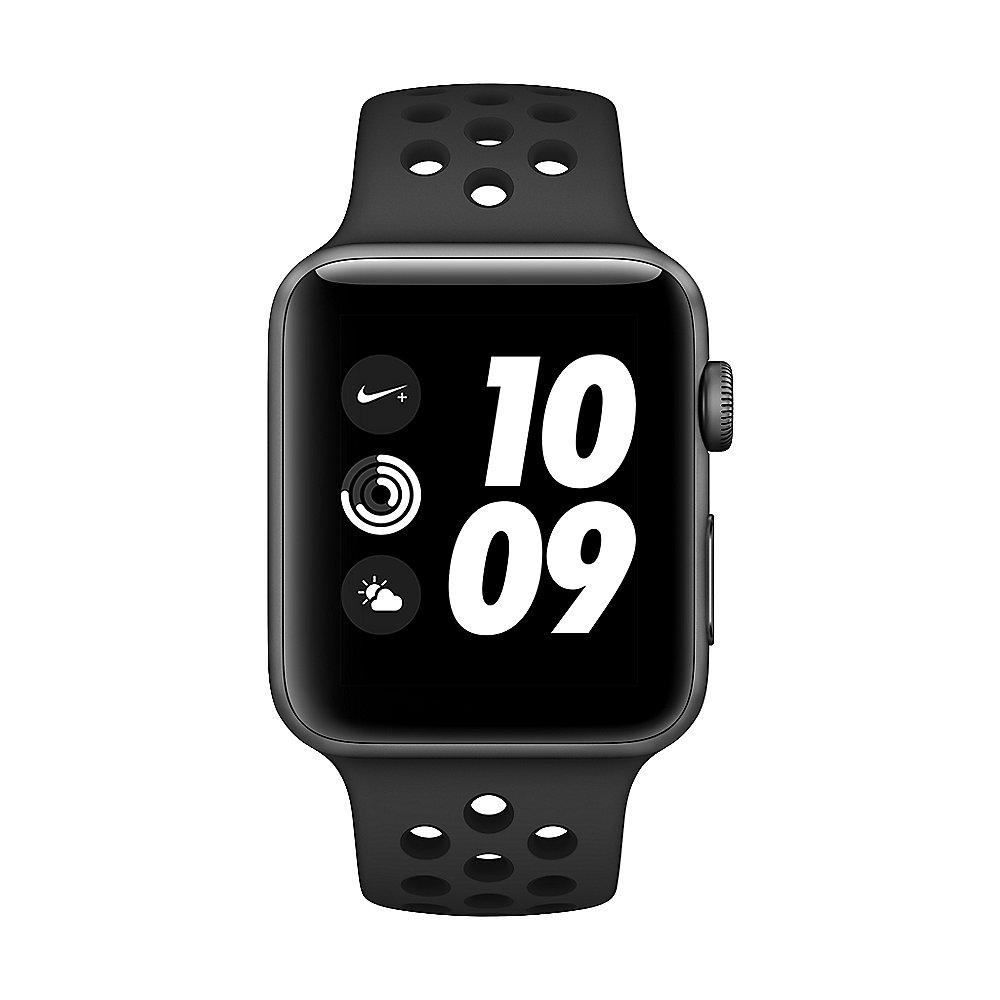 Apple Watch Nike  GPS 42mm Aluminiumgehäuse Space Grau Nike Sportarmband Schwarz