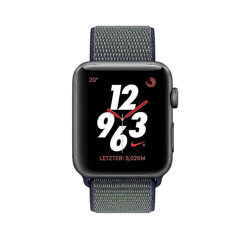 Apple Watch Nike  LTE 42mm Aluminiumgehäuse Grau Sport Loop Midnight Fog