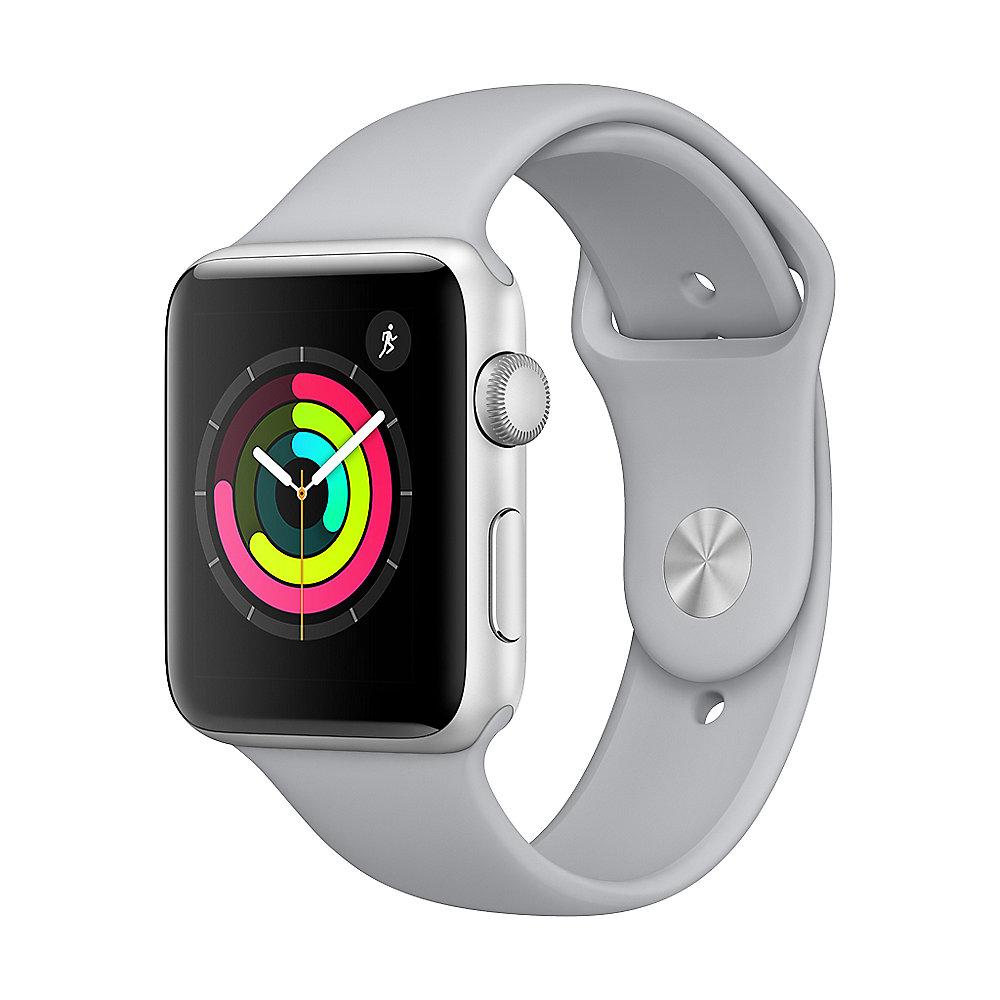 Apple Watch Series 3 GPS 42mm Aluminiumgehäuse Silber mit Sportarmband Nebel, Apple, Watch, Series, 3, GPS, 42mm, Aluminiumgehäuse, Silber, Sportarmband, Nebel
