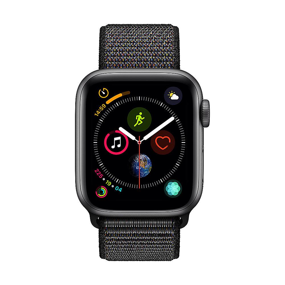 Apple Watch Series 4 GPS 40mm Aluminiumgehäuse Space Grau mit Sport Loop Schwarz
