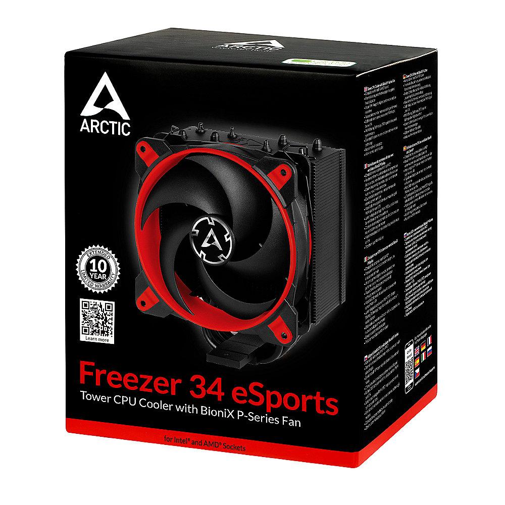 Arctic Freezer 34 eSports Rot CPU Kühler für AMD und Intel CPUs