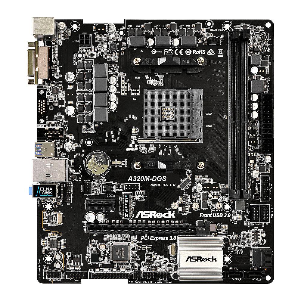 ASRock A320M-DGS AM4 DVI/M.2/SATAIII/USB3.0 mATX Mainboard