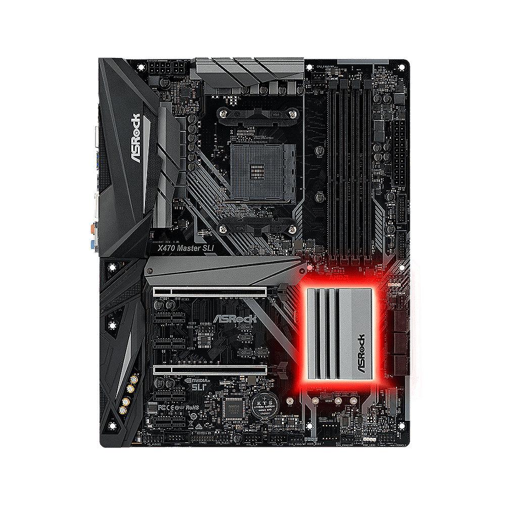 ASRock X470 Master SLI AM4 ATX Mainboard M.2/HDMI/USB3.1(Gen2), ASRock, X470, Master, SLI, AM4, ATX, Mainboard, M.2/HDMI/USB3.1, Gen2,