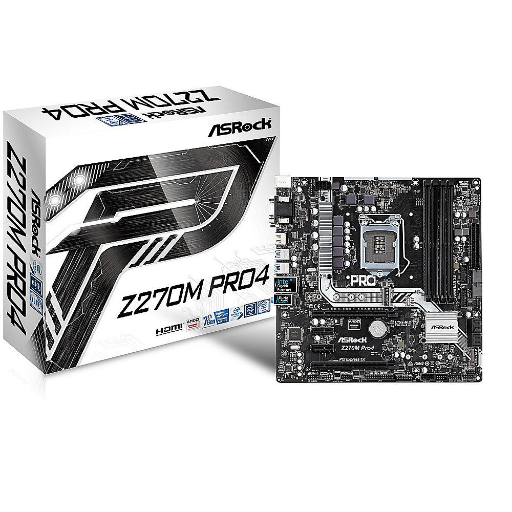 ASRock Z270M Pro4 mATX Mainboard Sockel 1151 USB3.0 (Typ C) M.2/HDMI/DVI/VGA, ASRock, Z270M, Pro4, mATX, Mainboard, Sockel, 1151, USB3.0, Typ, C, M.2/HDMI/DVI/VGA