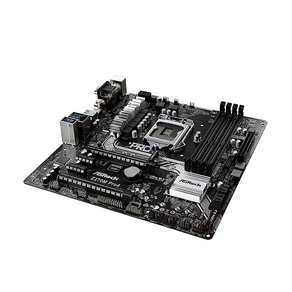 ASRock Z270M Pro4 mATX Mainboard Sockel 1151 USB3.0 (Typ C) M.2/HDMI/DVI/VGA