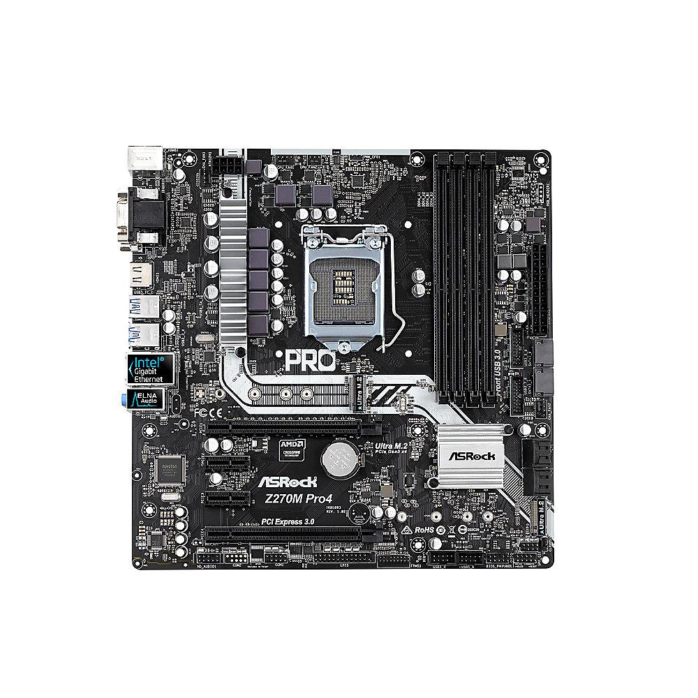 ASRock Z270M Pro4 mATX Mainboard Sockel 1151 USB3.0 (Typ C) M.2/HDMI/DVI/VGA, ASRock, Z270M, Pro4, mATX, Mainboard, Sockel, 1151, USB3.0, Typ, C, M.2/HDMI/DVI/VGA