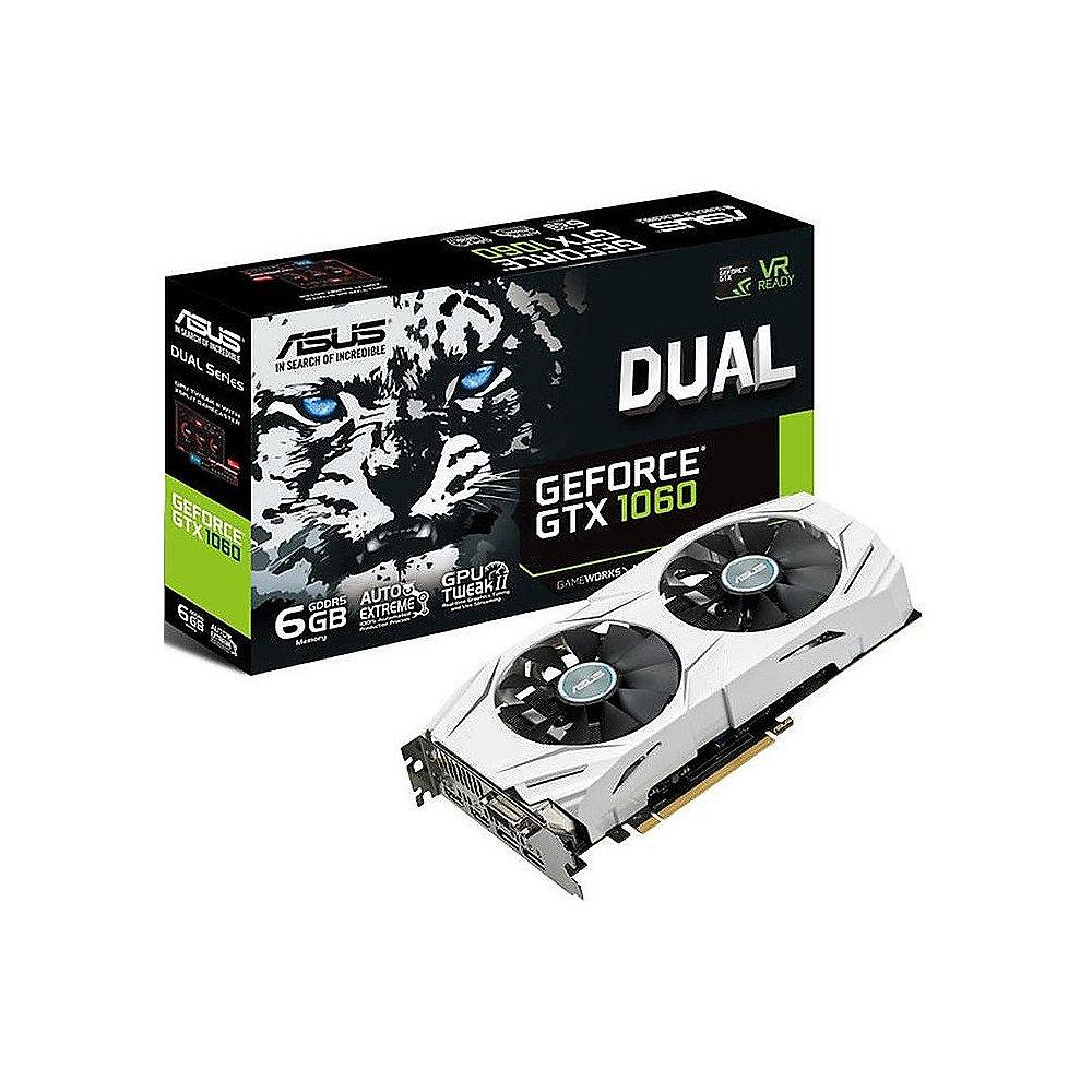 Asus GeForce GTX 1060 Dual 6GB GDDR5 Grafikkarte 2xDP/2xHDMI/DVI, Asus, GeForce, GTX, 1060, Dual, 6GB, GDDR5, Grafikkarte, 2xDP/2xHDMI/DVI