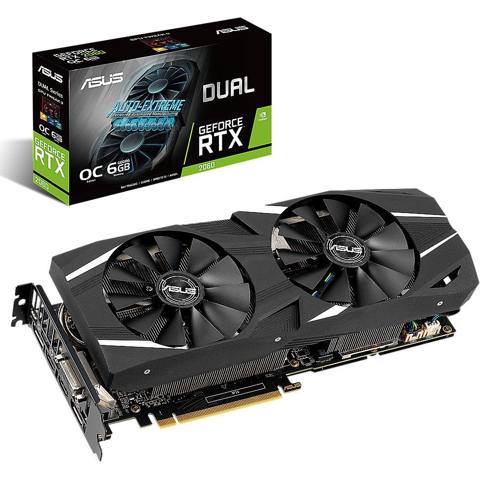 Asus GeForce RTX 2060 Dual OC 6GB GDDR6 Grafikkarte 2xDP/2xHDMI/DVI/USB