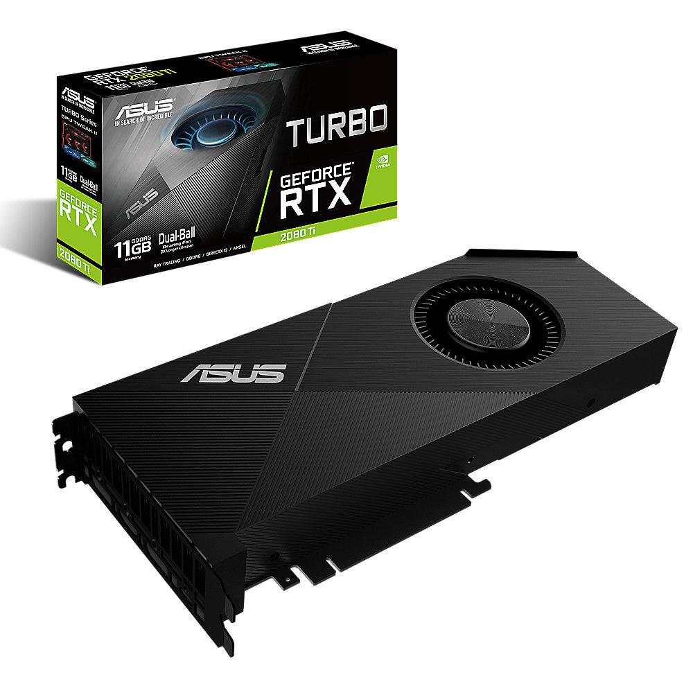 Asus GeForce RTX 2080Ti Turbo 11 GB GDDR6 Grafikkarte 2xDP/HDMI/USB (Typ C), Asus, GeForce, RTX, 2080Ti, Turbo, 11, GB, GDDR6, Grafikkarte, 2xDP/HDMI/USB, Typ, C,