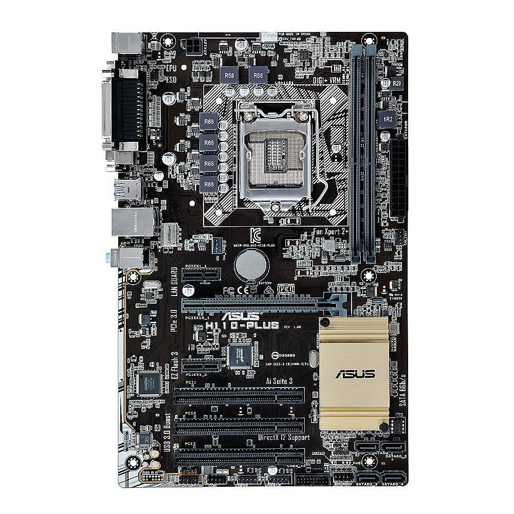 ASUS H110-PLUS GL/SATA600/DVI/VGA/Parallel ATX Mainboard Sockel 1151, ASUS, H110-PLUS, GL/SATA600/DVI/VGA/Parallel, ATX, Mainboard, Sockel, 1151