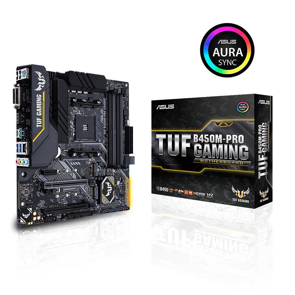 ASUS TUF B450M-Pro Gaming mATX Mainboard Sockel AM4 M.2/USB3.1/HDMI/DVI, ASUS, TUF, B450M-Pro, Gaming, mATX, Mainboard, Sockel, AM4, M.2/USB3.1/HDMI/DVI