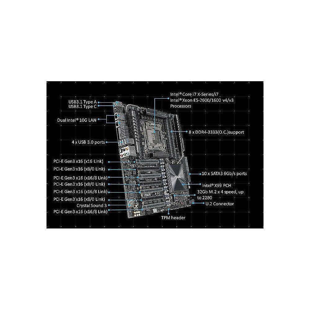 ASUS X99-E-10G WS 2xGL/SATA600/M.2 SSI Workstation Sockel 2011-3