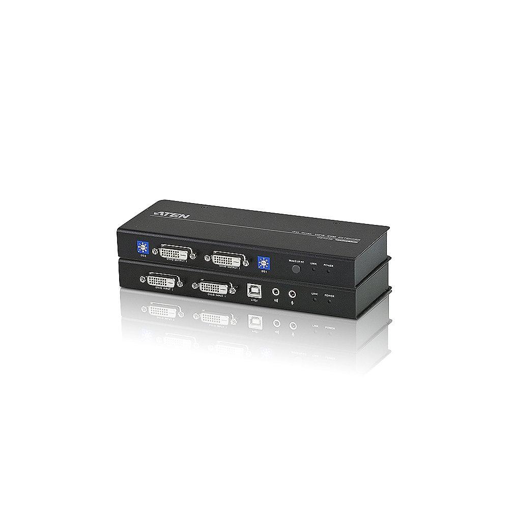 Aten CE604 USB Dual View DVI KVM Extender with Audio and RS-232 (60m) schwarz, Aten, CE604, USB, Dual, View, DVI, KVM, Extender, with, Audio, RS-232, 60m, schwarz