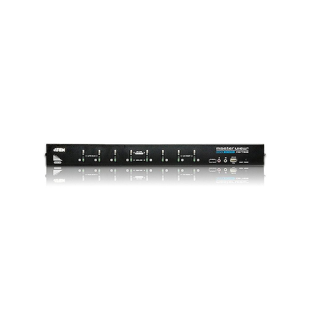 Aten CS1768 USB-KVM-Switch mit 8 Ports für DVI-Grafik schwarz
