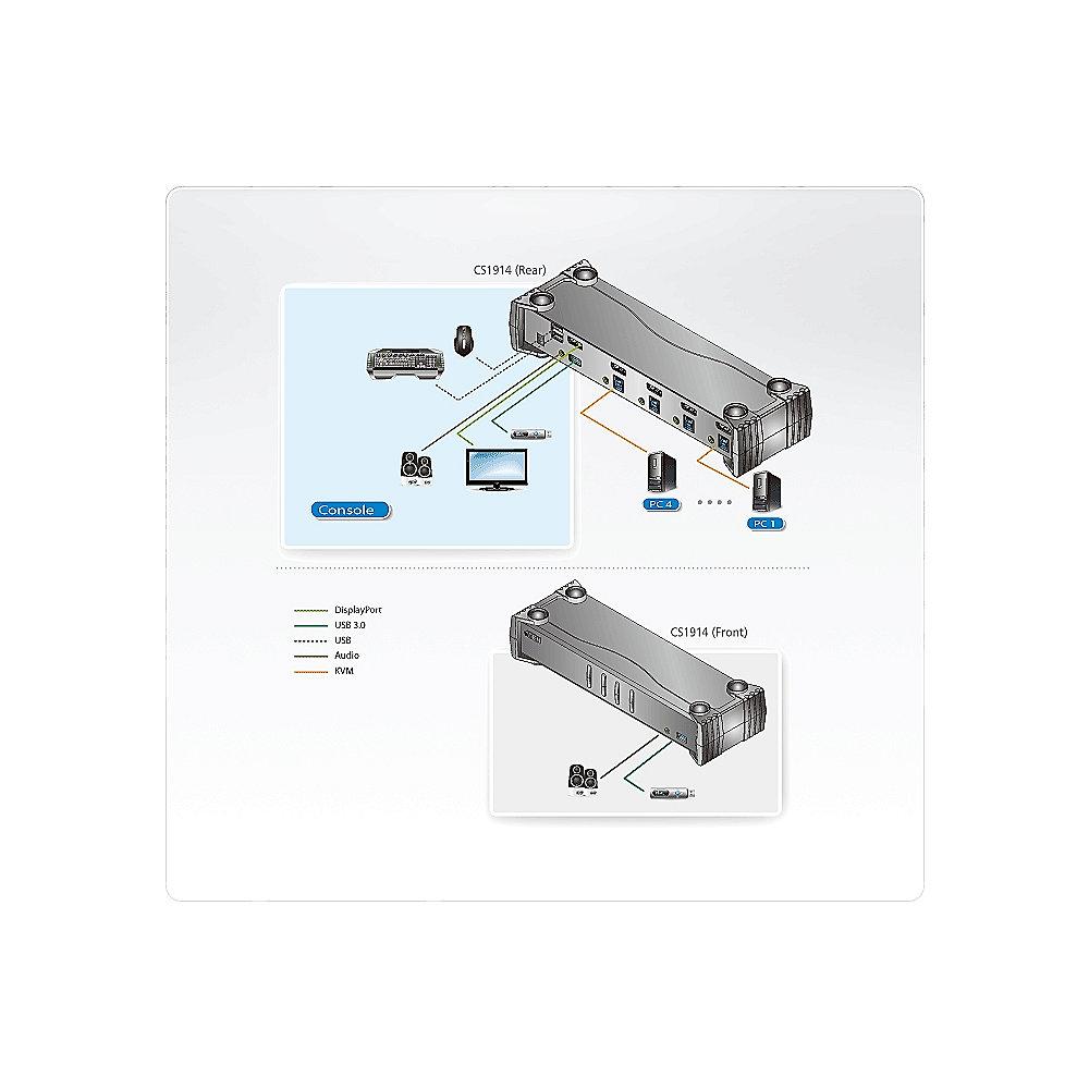 Aten CS1914 4-Port KVMP Switch DP/Audio/USB3.0, Aten, CS1914, 4-Port, KVMP, Switch, DP/Audio/USB3.0