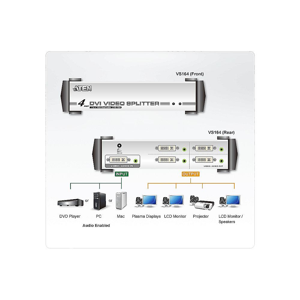 ATEN VS164 4fach DVI Monitor-Verteiler mit Audio, ATEN, VS164, 4fach, DVI, Monitor-Verteiler, Audio