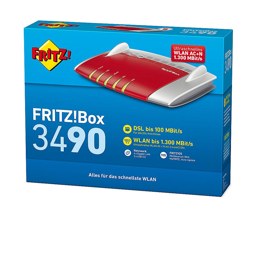 AVM FRITZ!Box 3490 1300MBit   450Mbit WLAN-ac Dualband VDSL/DSL Modem Router