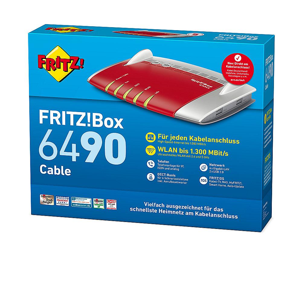 AVM FRITZ!Box 6490 Cable WLAN-ac Dualband Kabelmodem Router, AVM, FRITZ!Box, 6490, Cable, WLAN-ac, Dualband, Kabelmodem, Router