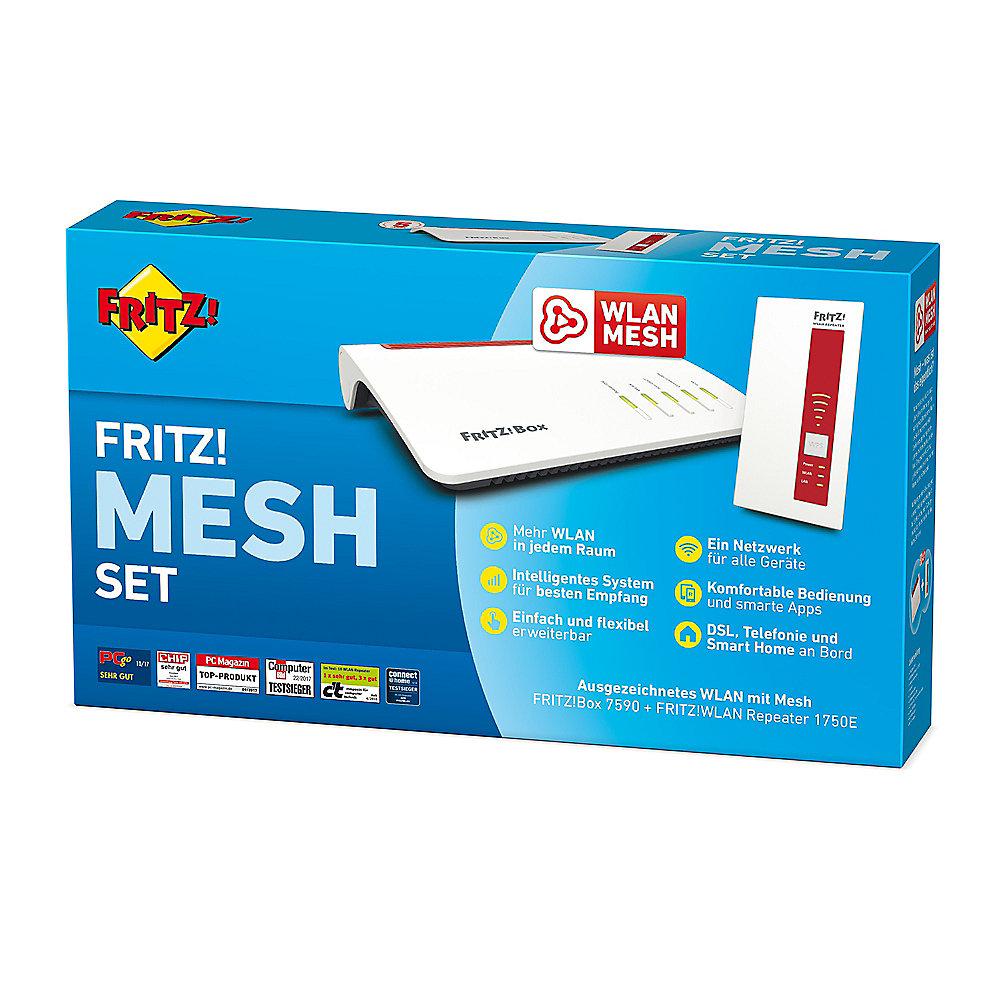 AVM FRITZ! Mesh Set 7590 WLAN-ac Router   1750E Reichweitenverlängerung