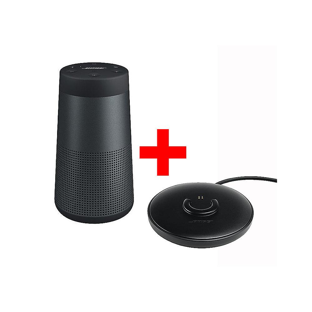 BOSE SoundLink Revolve Bluetooth Lautsprecher schwarz mit Akku inkl. Ladeschale, BOSE, SoundLink, Revolve, Bluetooth, Lautsprecher, schwarz, Akku, inkl., Ladeschale