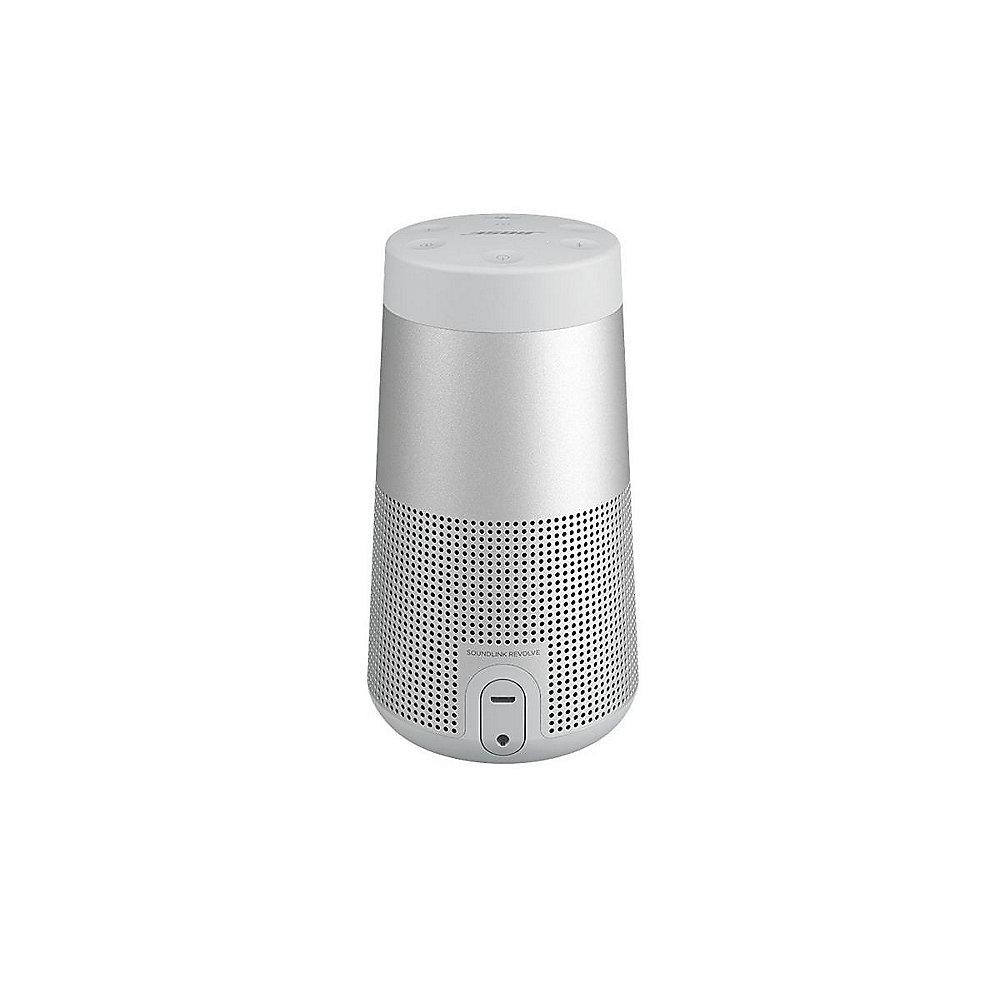 BOSE SoundLink Revolve Bluetooth Lautsprecher silber mit Akku inkl. Ladeschale