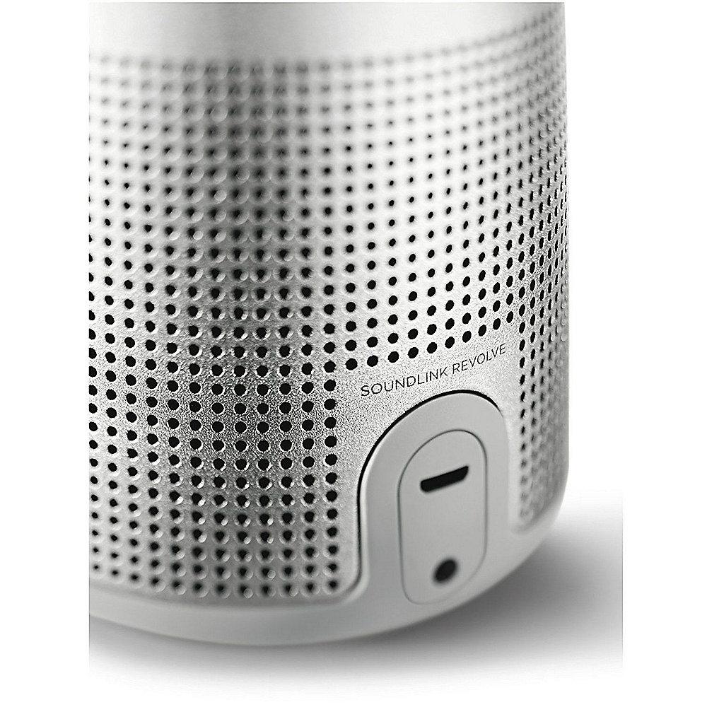 BOSE SoundLink Revolve Bluetooth Lautsprecher silber mit Akku inkl. Ladeschale