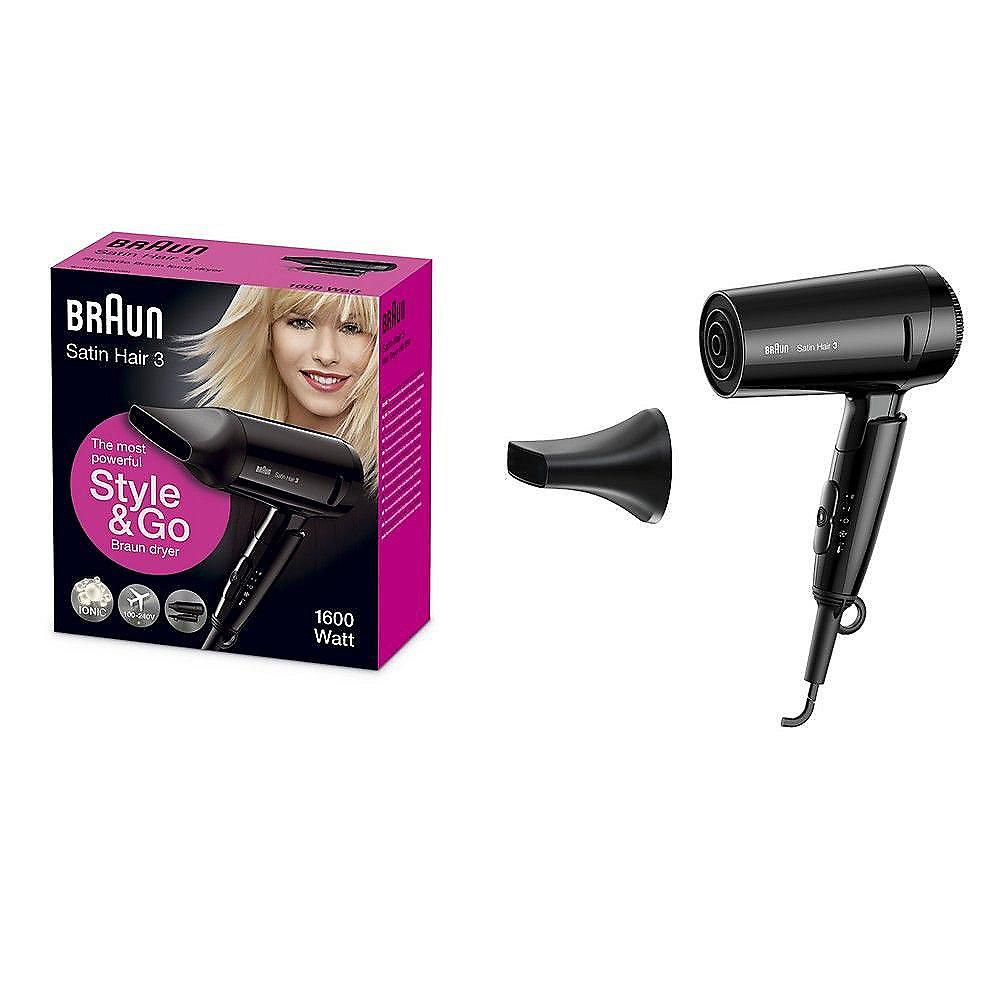 Braun Satin Hair 3 HD 350 Style&Go Reise-Haartrockner, Braun, Satin, Hair, 3, HD, 350, Style&Go, Reise-Haartrockner