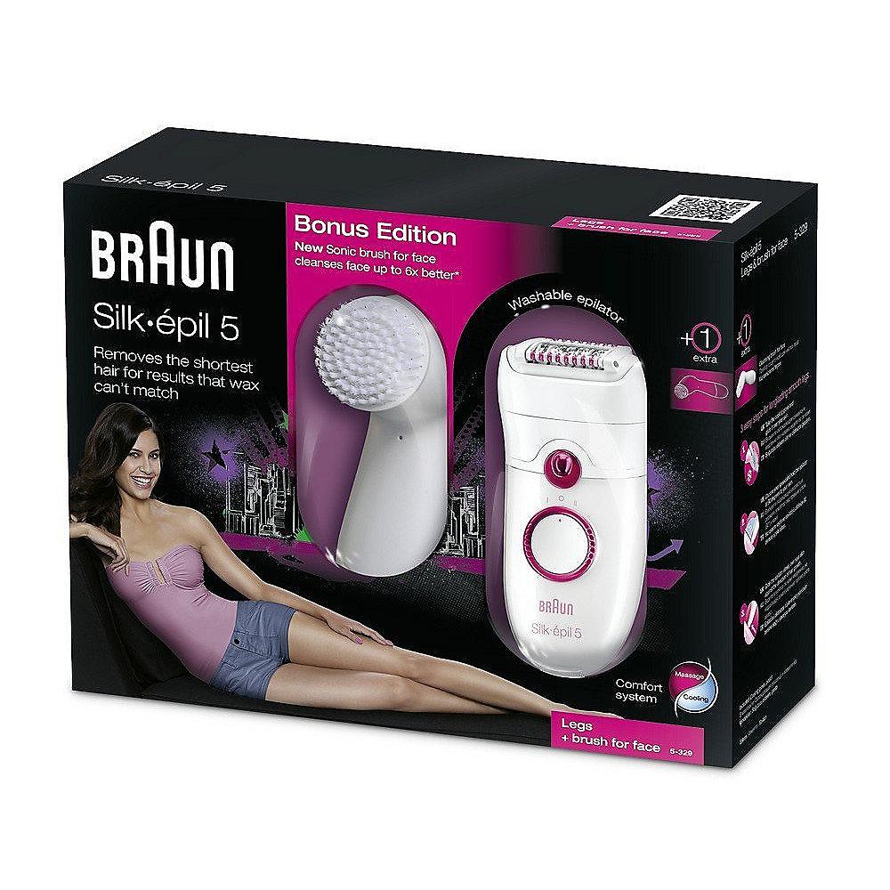 Braun Silk-épil 5-329 Young Beauty Wet&Dry Epilierer & Gesichtsreinigungsbürste