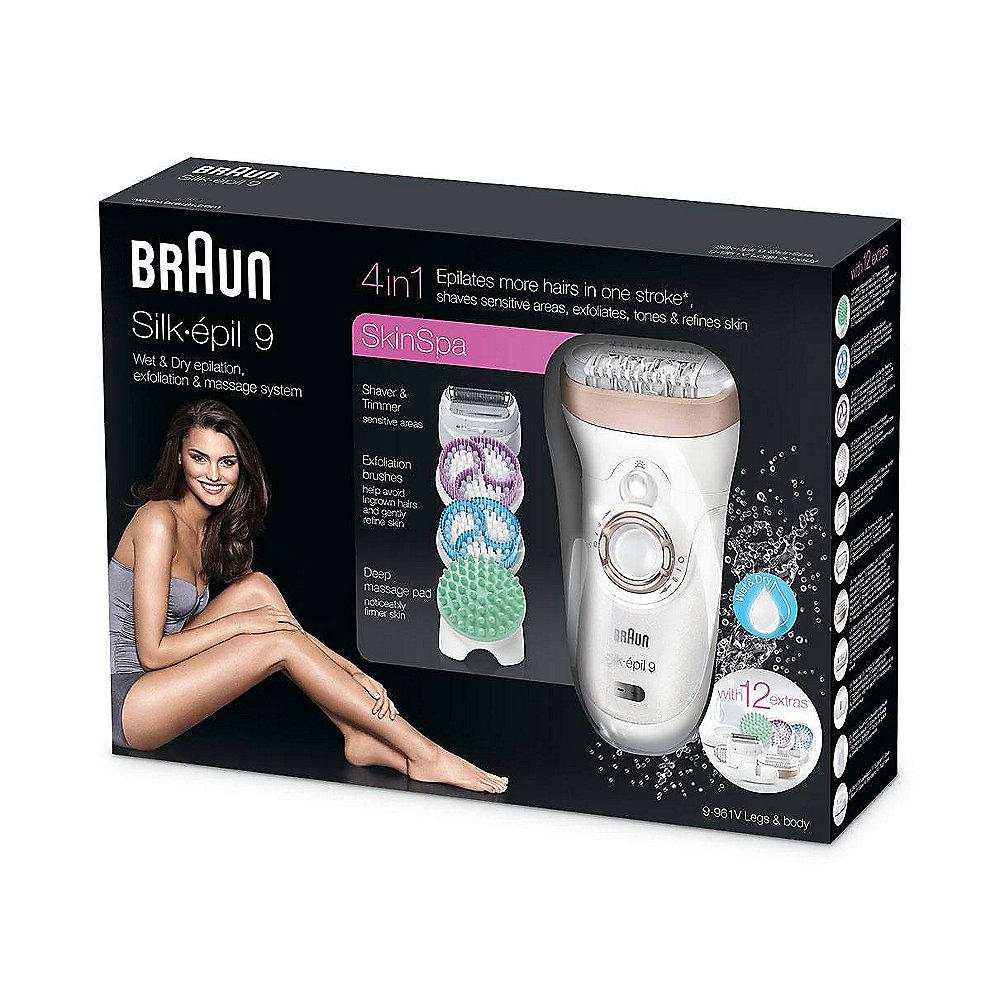 Braun Silk-épil 9 Skin Spa 9-961v Wet & Dry Epilierer mit 12 Extras