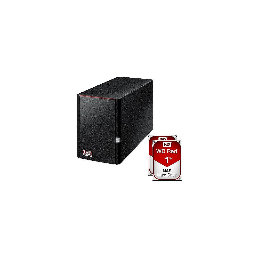 Buffalo LinkStation 520D NAS System 2-Bay 2TB inkl. 2x 1TB WD RED WD10EFRX, Buffalo, LinkStation, 520D, NAS, System, 2-Bay, 2TB, inkl., 2x, 1TB, WD, RED, WD10EFRX