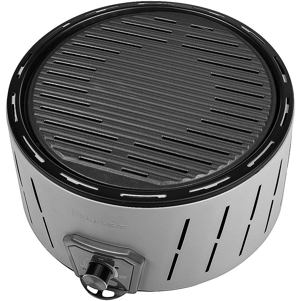 Campart Travel BQ-6840 Albufeira Holzkohlegrill, 29,5cm, silber