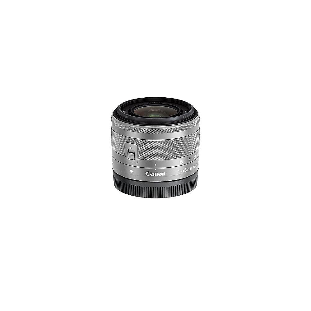 Canon EF-M 15-45mm f/3.5-6.3 IS STM Weitwinkel Zoom Objektiv silber, Canon, EF-M, 15-45mm, f/3.5-6.3, IS, STM, Weitwinkel, Zoom, Objektiv, silber