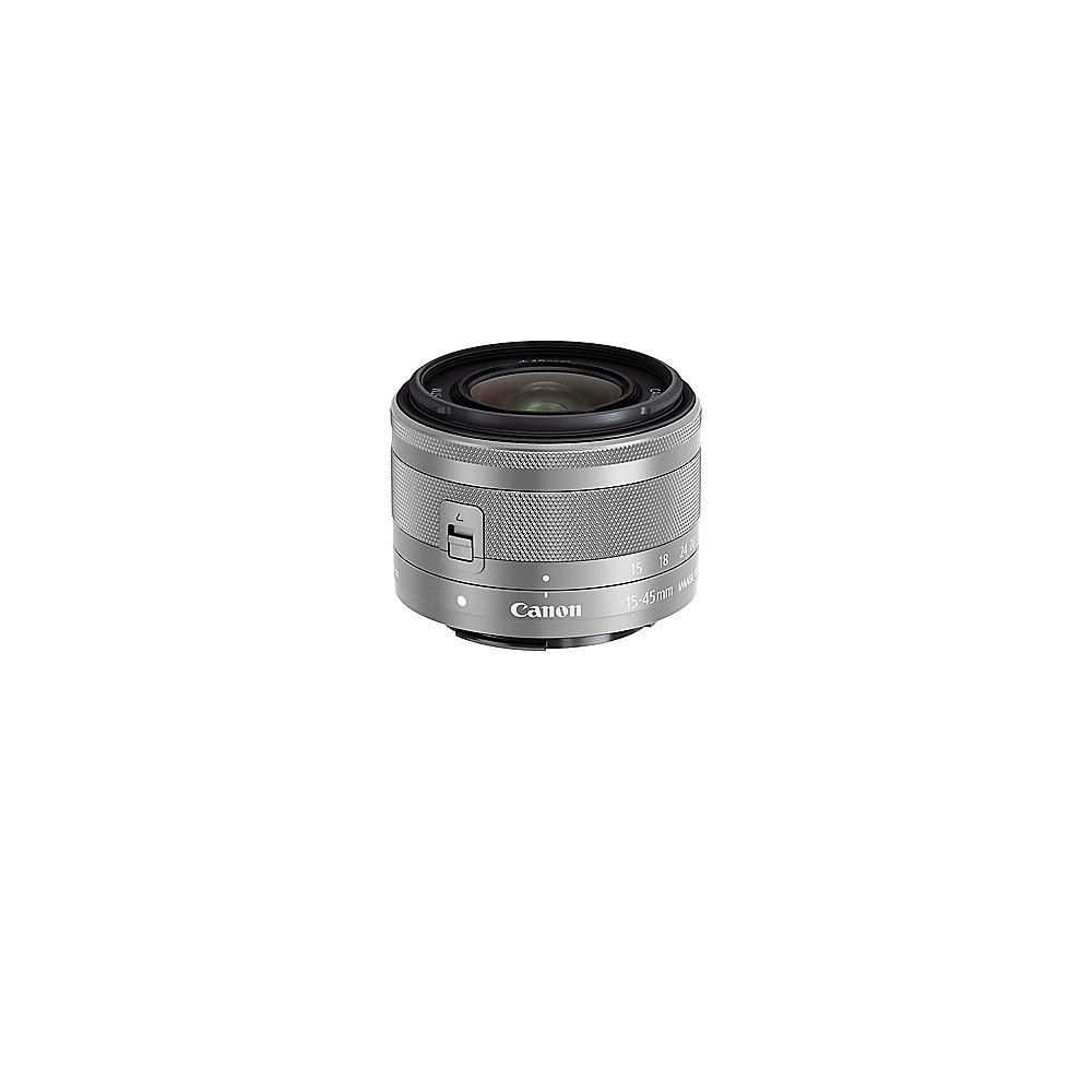 Canon EF-M 15-45mm f/3.5-6.3 IS STM Weitwinkel Zoom Objektiv silber, Canon, EF-M, 15-45mm, f/3.5-6.3, IS, STM, Weitwinkel, Zoom, Objektiv, silber