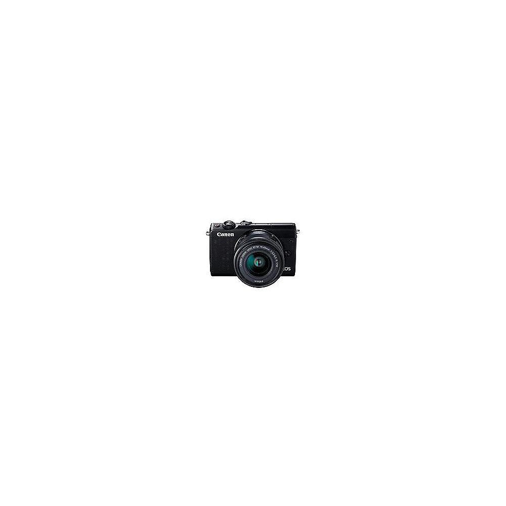 Canon EOS M100 Kit 15-45mm & 55-200mm Systemkamera schwarz