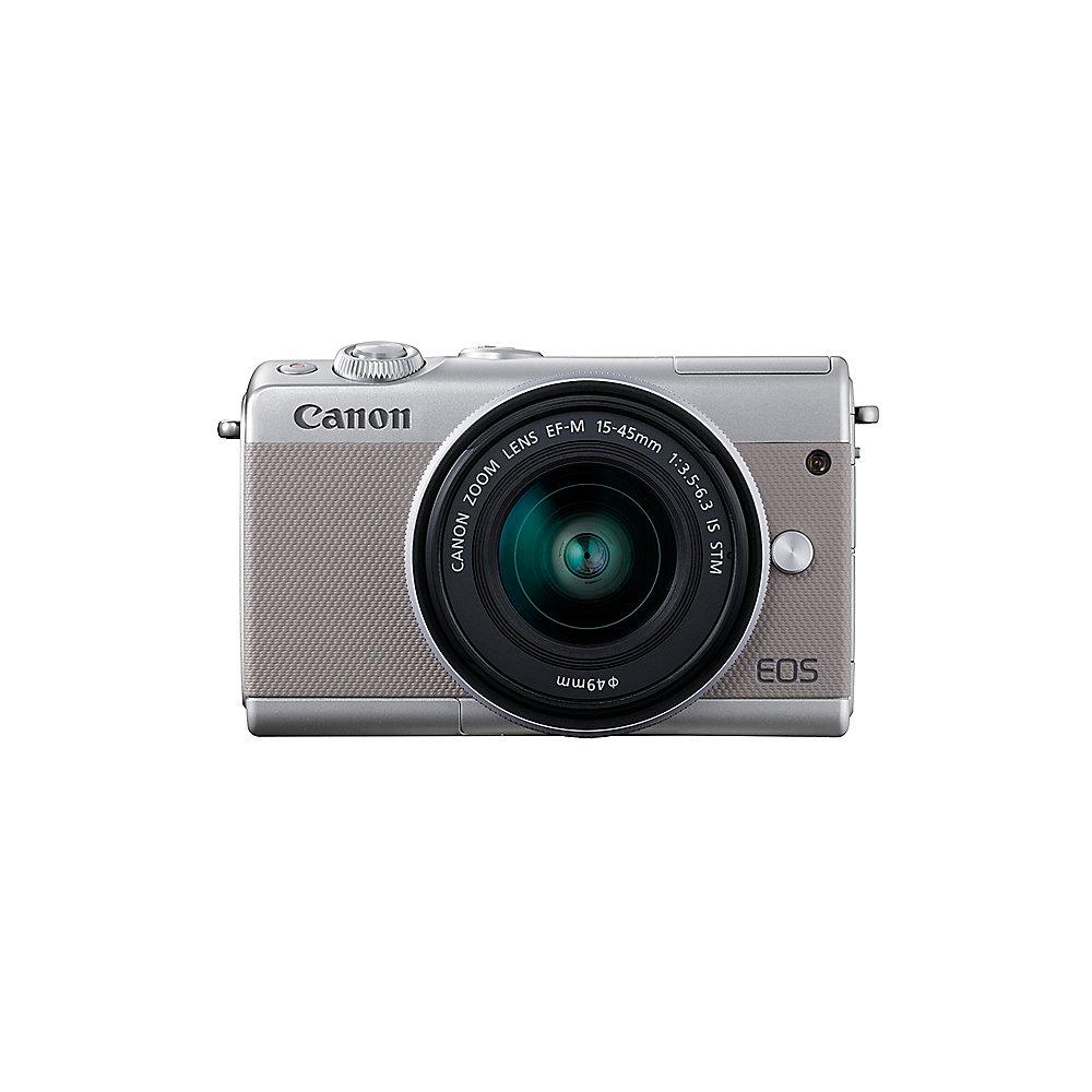 Canon EOS M100 Kit 15-45mm Systemkamera grau, Canon, EOS, M100, Kit, 15-45mm, Systemkamera, grau