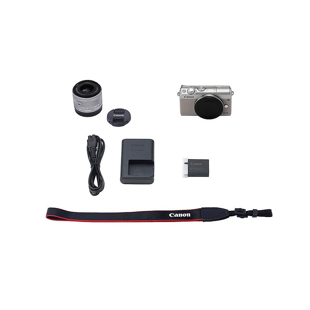 Canon EOS M100 Kit 15-45mm Systemkamera grau, Canon, EOS, M100, Kit, 15-45mm, Systemkamera, grau